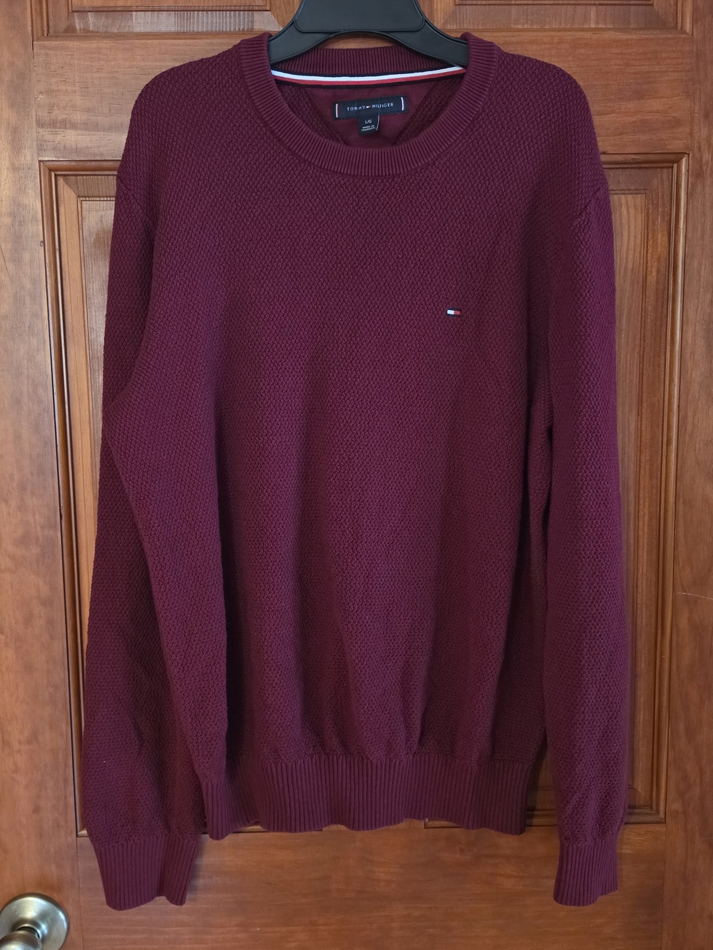 Tommy Hilfiger Women's Burgundy Crewneck Sweater, L